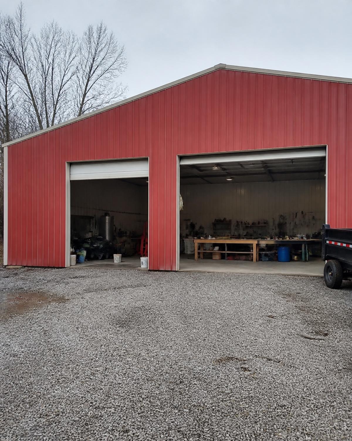 Two-bay workshop garage